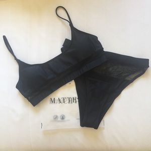 Black Mesh detail swim suit set by MATTE SWIM